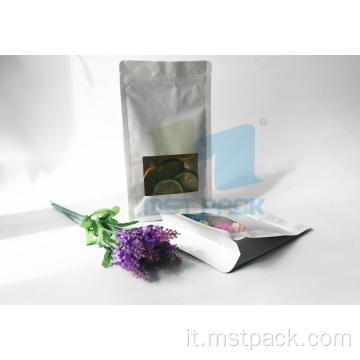 Borsa da finestra Kraft con Ziplock